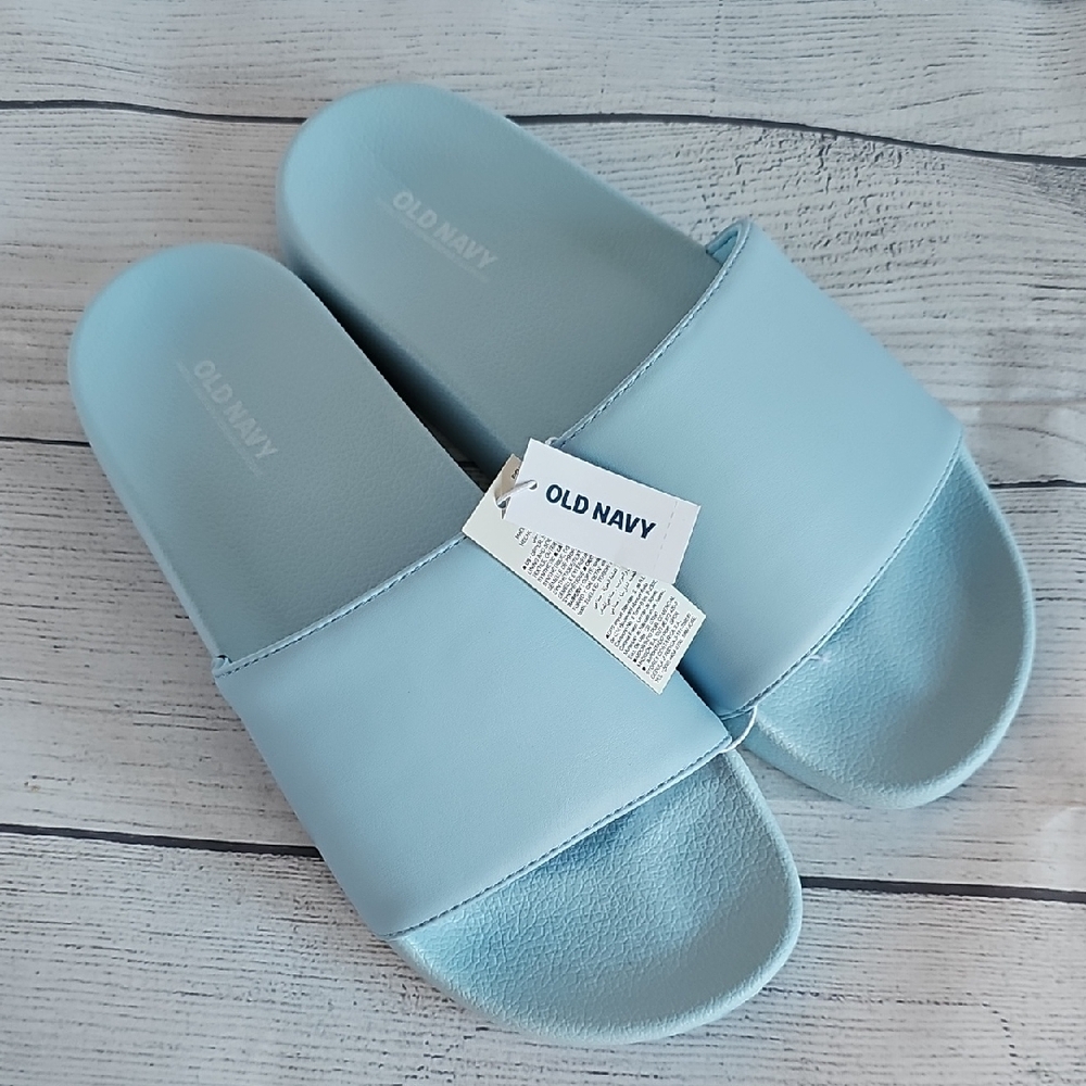 NWT Old Navy Slide Sandals Blue Tranquility Woman's Sz 8/Men's Sz 6-7